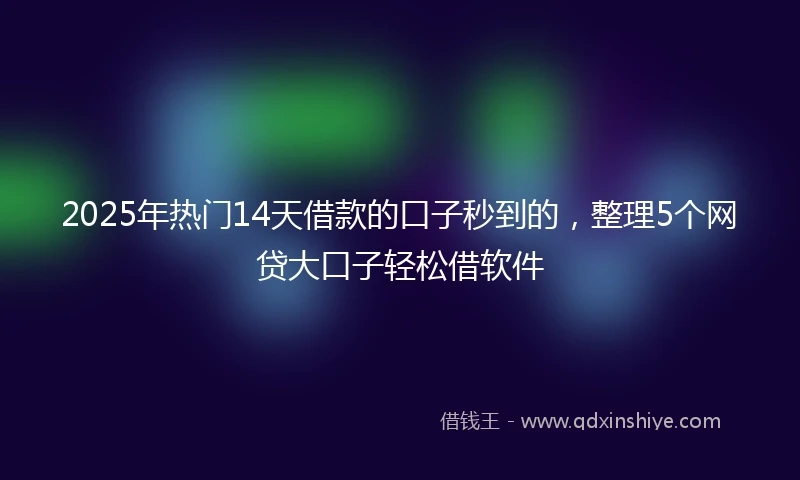 2025年热门14天借款的口子秒到的,整理5个网贷大口子轻松借软件