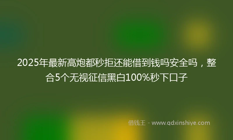 2025年最新高炮都秒拒还能借到钱吗安全吗，整合5个无视征信黑白100%秒下口子