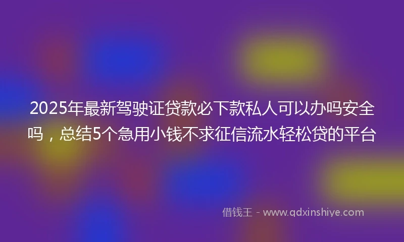 2025年最新驾驶证贷款必下款私人可以办吗安全吗，总结5个急用小钱不求征信流水轻松贷的平台