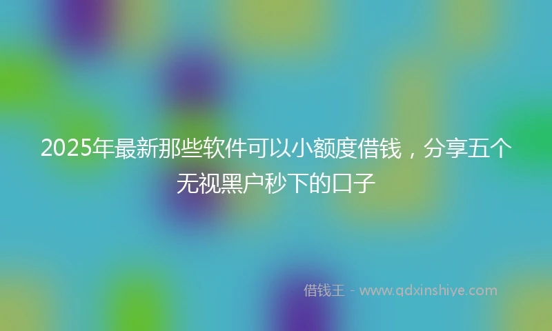 2025年最新那些软件可以小额度借钱，分享五个无视黑户秒下的口子