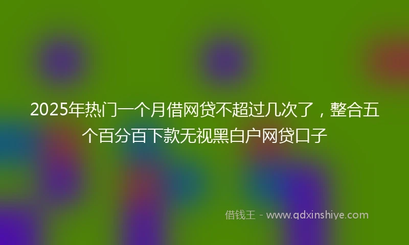 2025年热门一个月借网贷不超过几次了，整合五个百分百下款无视黑白户网贷口子
