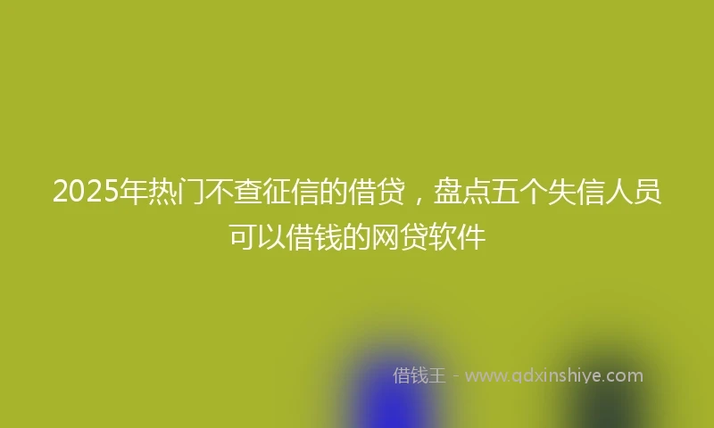 2025年热门不查征信的借贷，盘点五个失信人员可以借钱的网贷软件