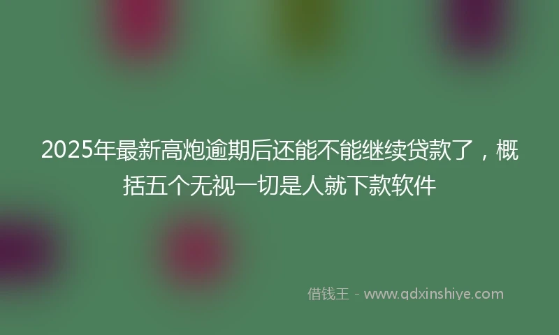 2025年最新高炮逾期后还能不能继续贷款了，概括五个无视一切是人就下款软件