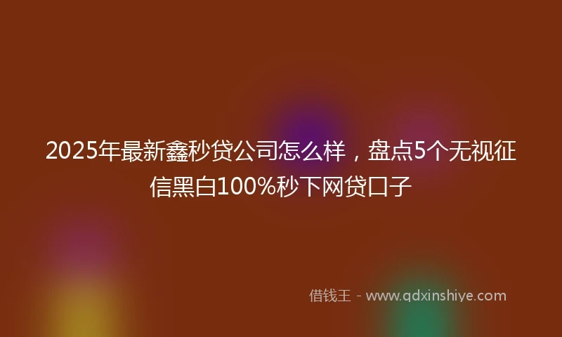 2025年最新鑫秒贷公司怎么样，盘点5个无视征信黑白100%秒下网贷口子