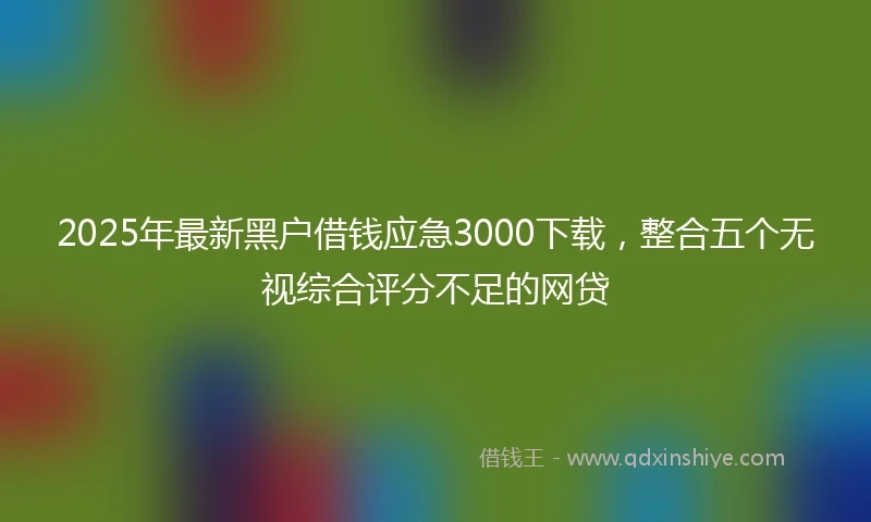 2025年最新黑户借钱应急3000下载，整合五个无视综合评分不足的网贷