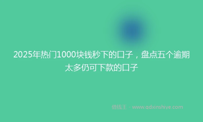 2025年热门1000块钱秒下的口子，盘点五个逾期太多仍可下款的口子
