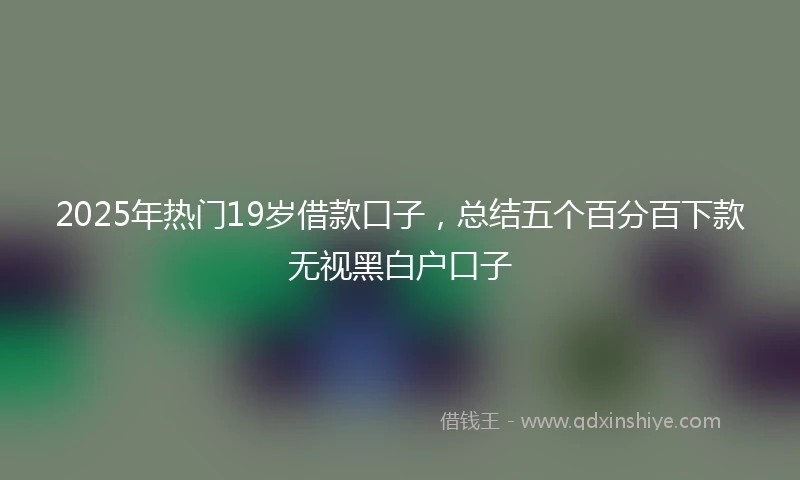 2025年热门19岁借款口子,总结五个百分百下款无视黑白户口子