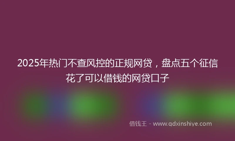 2025年热门不查风控的正规网贷，盘点五个征信花了可以借钱的网贷口子
