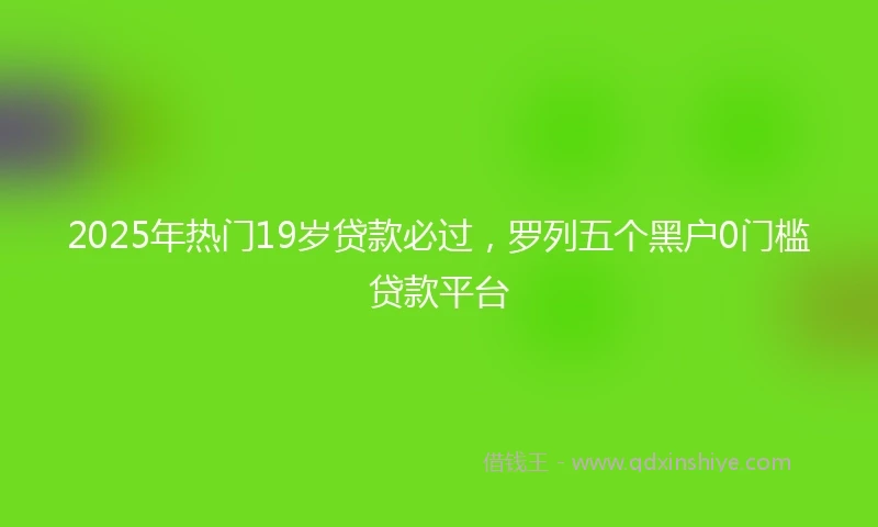 2025年热门19岁贷款必过，罗列五个黑户0门槛贷款平台