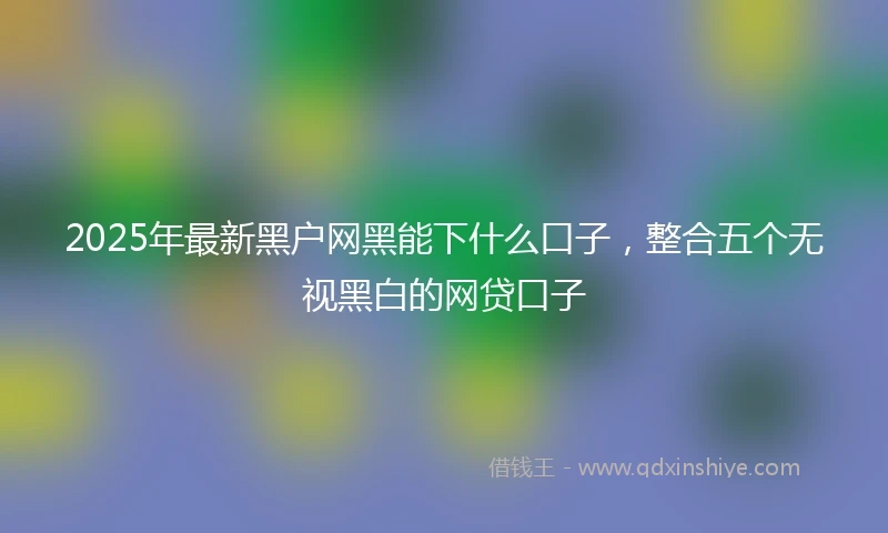 2025年最新黑户网黑能下什么口子，整合五个无视黑白的网贷口子