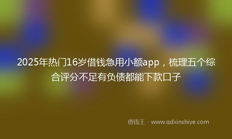 2025年热门16岁借钱急用小额app，梳理五个综合评分不足有负债都能下款口子