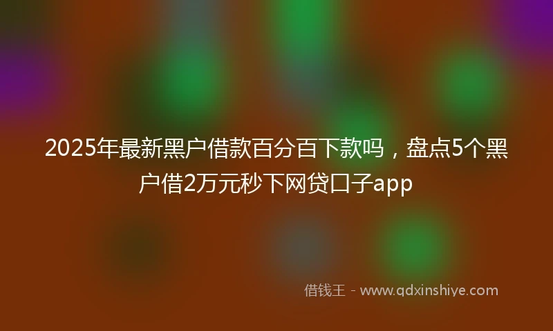 2025年最新黑户借款百分百下款吗，盘点5个黑户借2万元秒下网贷口子app