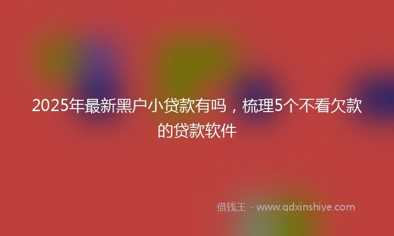 2025年最新黑户小贷款有吗，梳理5个不看欠款的贷款软件