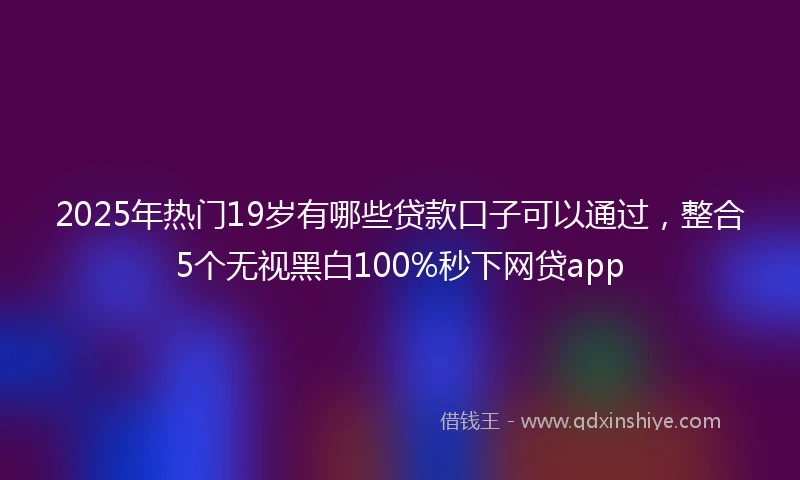 2025年热门19岁有哪些贷款口子可以通过，整合5个无视黑白100%秒下网贷app