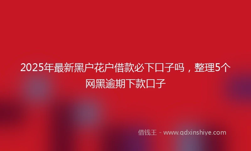 2025年最新黑户花户借款必下口子吗，整理5个网黑逾期下款口子