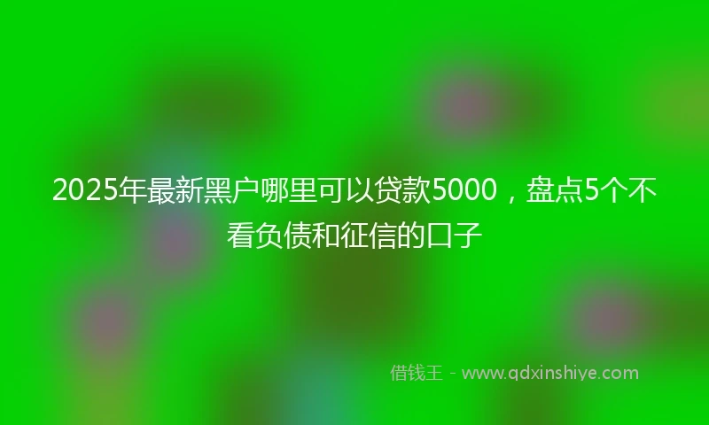 2025年最新黑户哪里可以贷款5000，盘点5个不看负债和征信的口子
