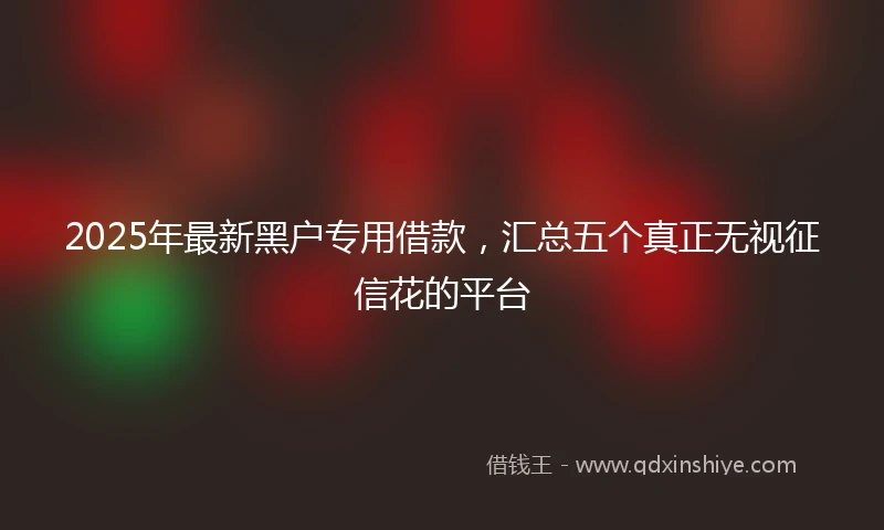 2025年最新黑户专用借款，汇总五个真正无视征信花的平台