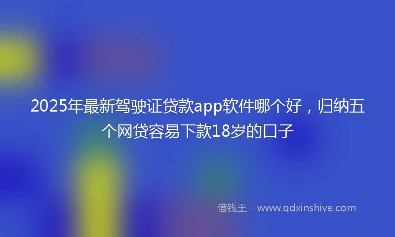 2025年最新驾驶证贷款app软件哪个好，归纳五个网贷容易下款18岁的口子
