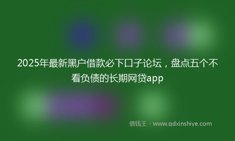 2025年最新黑户借款必下口子论坛，盘点五个不看负债的长期网贷app