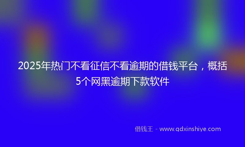2025年热门不看征信不看逾期的借钱平台，概括5个网黑逾期下款软件