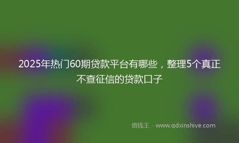 2025年热门60期贷款平台有哪些,整理5个真正不查征信的贷款口子