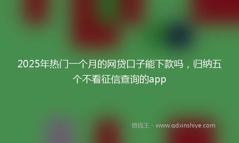 2025年热门一个月的网贷口子能下款吗，归纳五个不看征信查询的app