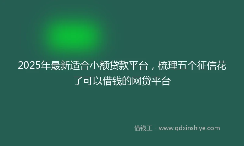 2025年最新适合小额贷款平台，梳理五个征信花了可以借钱的网贷平台