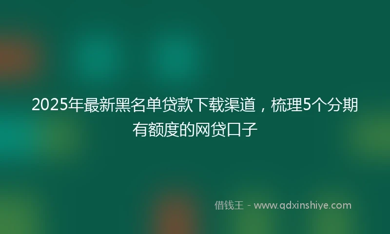 2025年最新黑名单贷款下载渠道，梳理5个分期有额度的网贷口子
