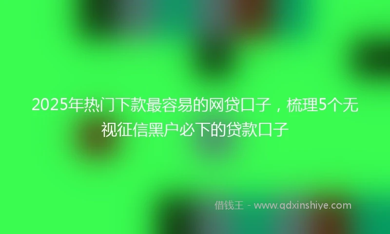 2025年热门下款最容易的网贷口子,梳理5个无视征信黑户必下的贷款口子
