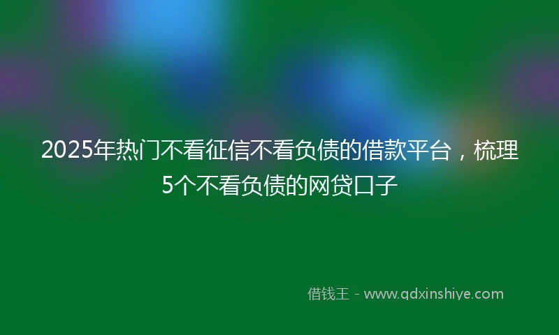 2025年热门不看征信不看负债的借款平台，梳理5个不看负债的网贷口子