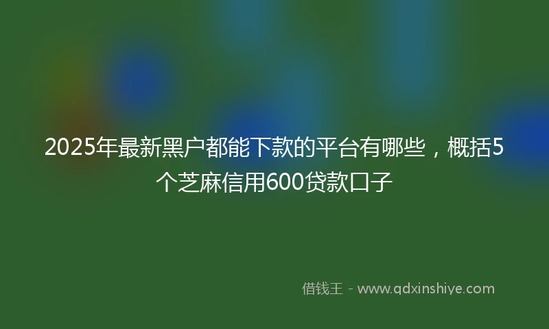 2025年最新黑户都能下款的平台有哪些，概括5个芝麻信用600贷款口子