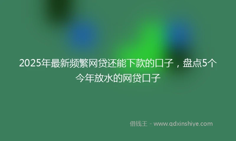 2025年最新频繁网贷还能下款的口子，盘点5个今年放水的网贷口子