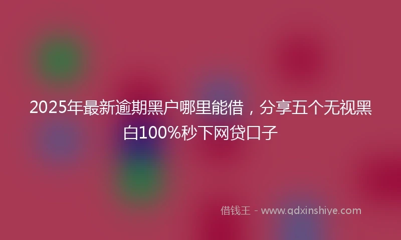 2025年最新逾期黑户哪里能借，分享五个无视黑白100%秒下网贷口子