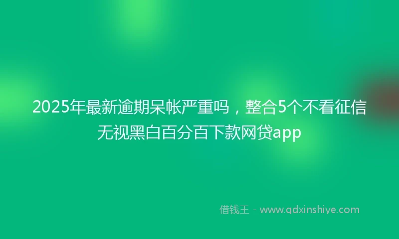 2025年最新逾期呆帐严重吗,整合5个不看征信无视黑白百分百下款网贷app