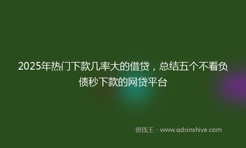 2025年热门下款几率大的借贷，总结五个不看负债秒下款的网贷平台