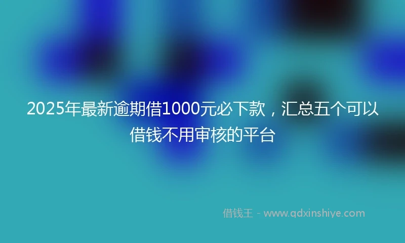 2025年最新逾期借1000元必下款,汇总五个可以借钱不用审核的平台