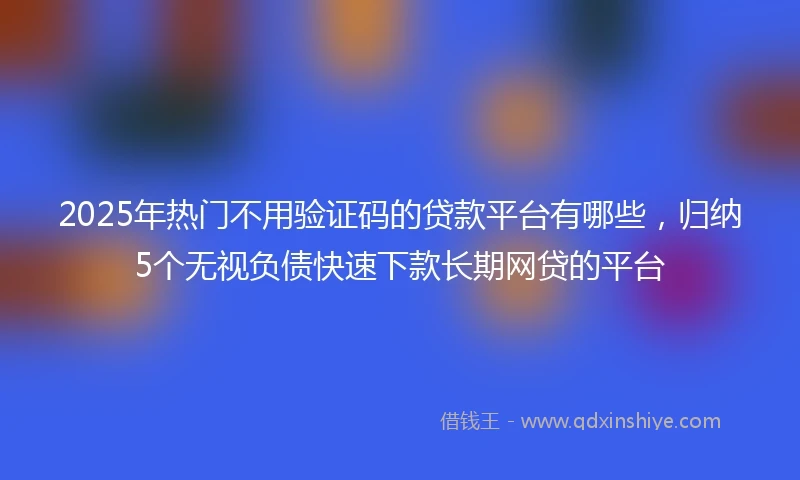 2025年热门不用验证码的贷款平台有哪些，归纳5个无视负债快速下款长期网贷的平台