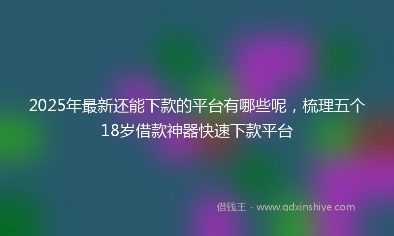 2025年最新还能下款的平台有哪些呢,梳理五个18岁借款神器快速下款平台