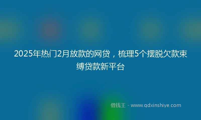 2025年热门2月放款的网贷，梳理5个摆脱欠款束缚贷款新平台