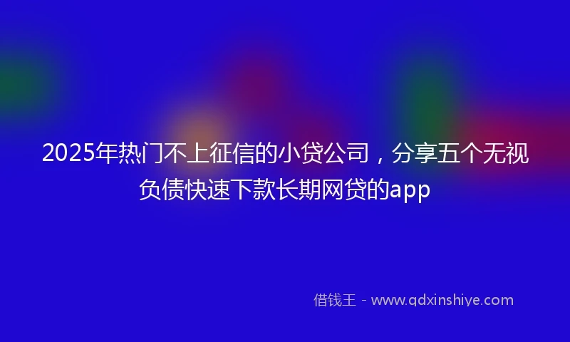 2025年热门不上征信的小贷公司，分享五个无视负债快速下款长期网贷的app