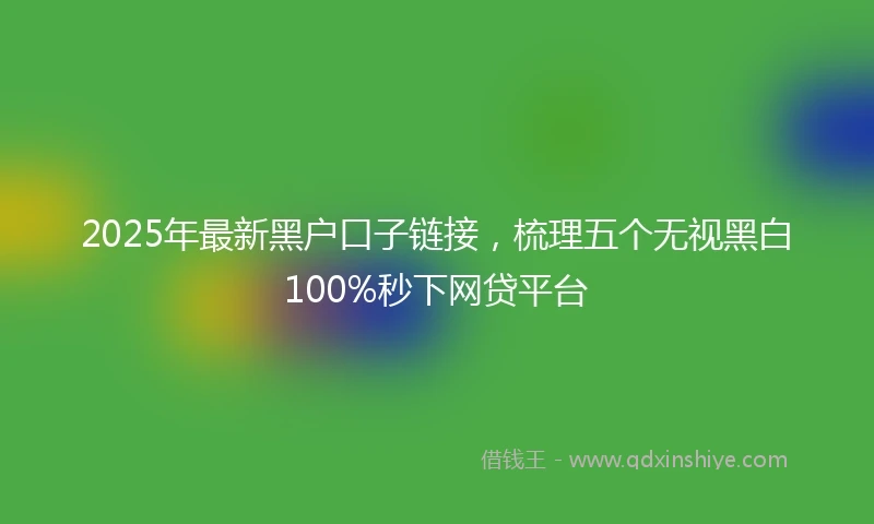 2025年最新黑户口子链接，梳理五个无视黑白100%秒下网贷平台