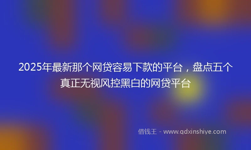 2025年最新那个网贷容易下款的平台，盘点五个真正无视风控黑白的网贷平台