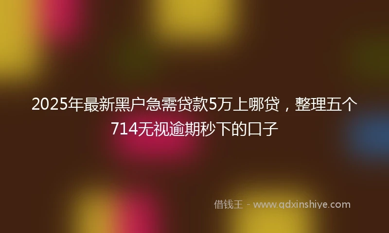 2025年最新黑户急需贷款5万上哪贷，整理五个714无视逾期秒下的口子