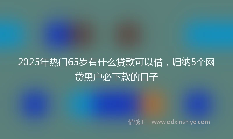 2025年热门65岁有什么贷款可以借，归纳5个网贷黑户必下款的口子