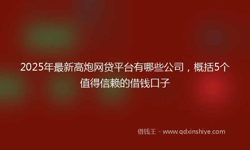 2025年最新高炮网贷平台有哪些公司，概括5个值得信赖的借钱口子