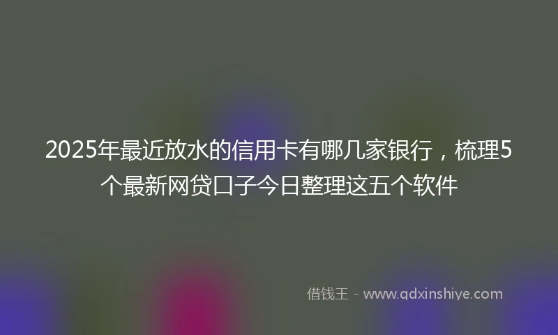 2025年最近放水的信用卡有哪几家银行，梳理5个最新网贷口子今日整理这五个软件