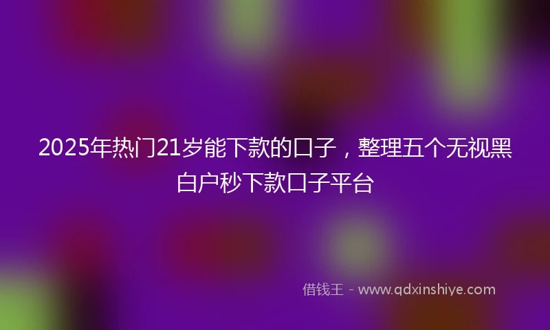 2025年热门21岁能下款的口子，整理五个无视黑白户秒下款口子平台