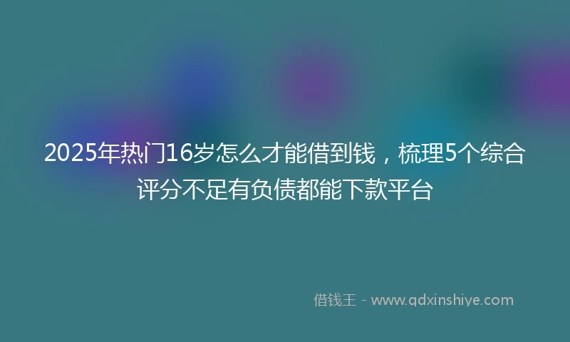 2025年热门16岁怎么才能借到钱，梳理5个综合评分不足有负债都能下款平台