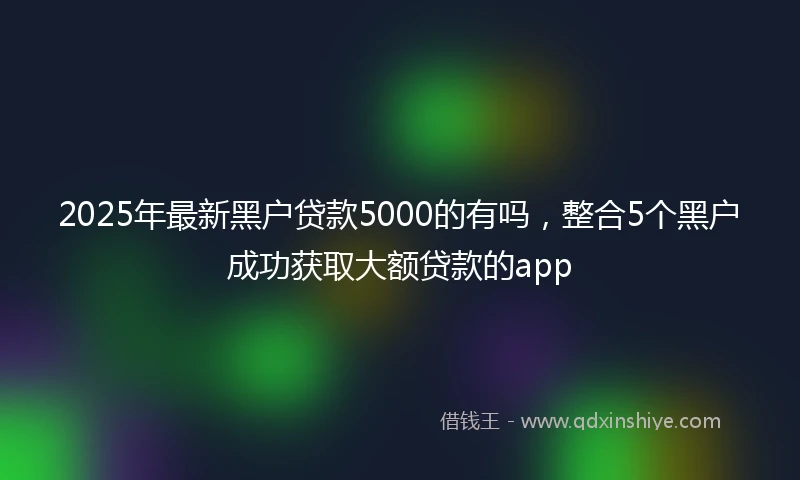2025年最新黑户贷款5000的有吗，整合5个黑户成功获取大额贷款的app