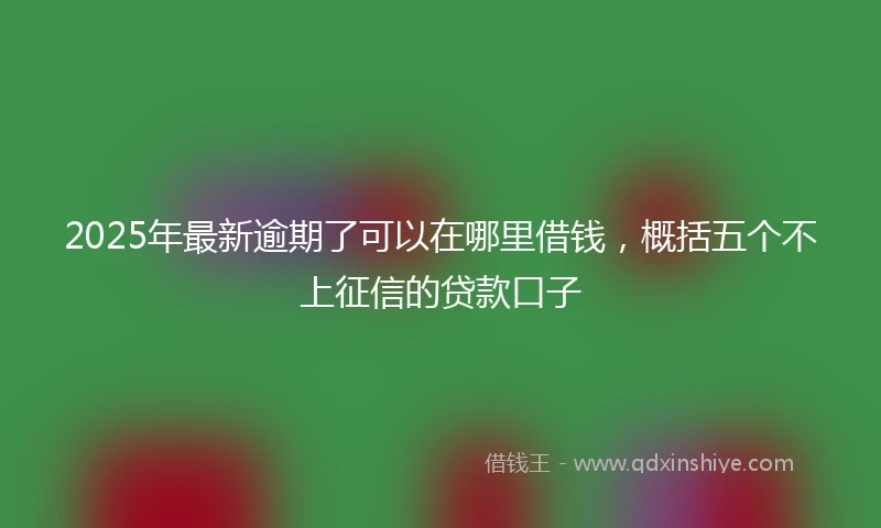 2025年最新逾期了可以在哪里借钱，概括五个不上征信的贷款口子